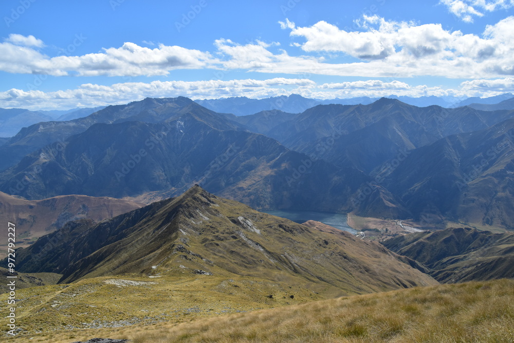 Hiking up the beautiful Ben Lomond mountain outside of Queenstown, New Zealand Hiking up the beautiful Ben Lomond mountain outside of Queenstown, New Zealand