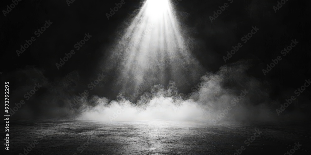 Foggy Road at Night with Mysterious Atmosphere Foggy Road at Night with Mysterious Atmosphere