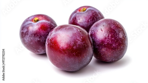 Plums plum prunes fruit isolated on white background