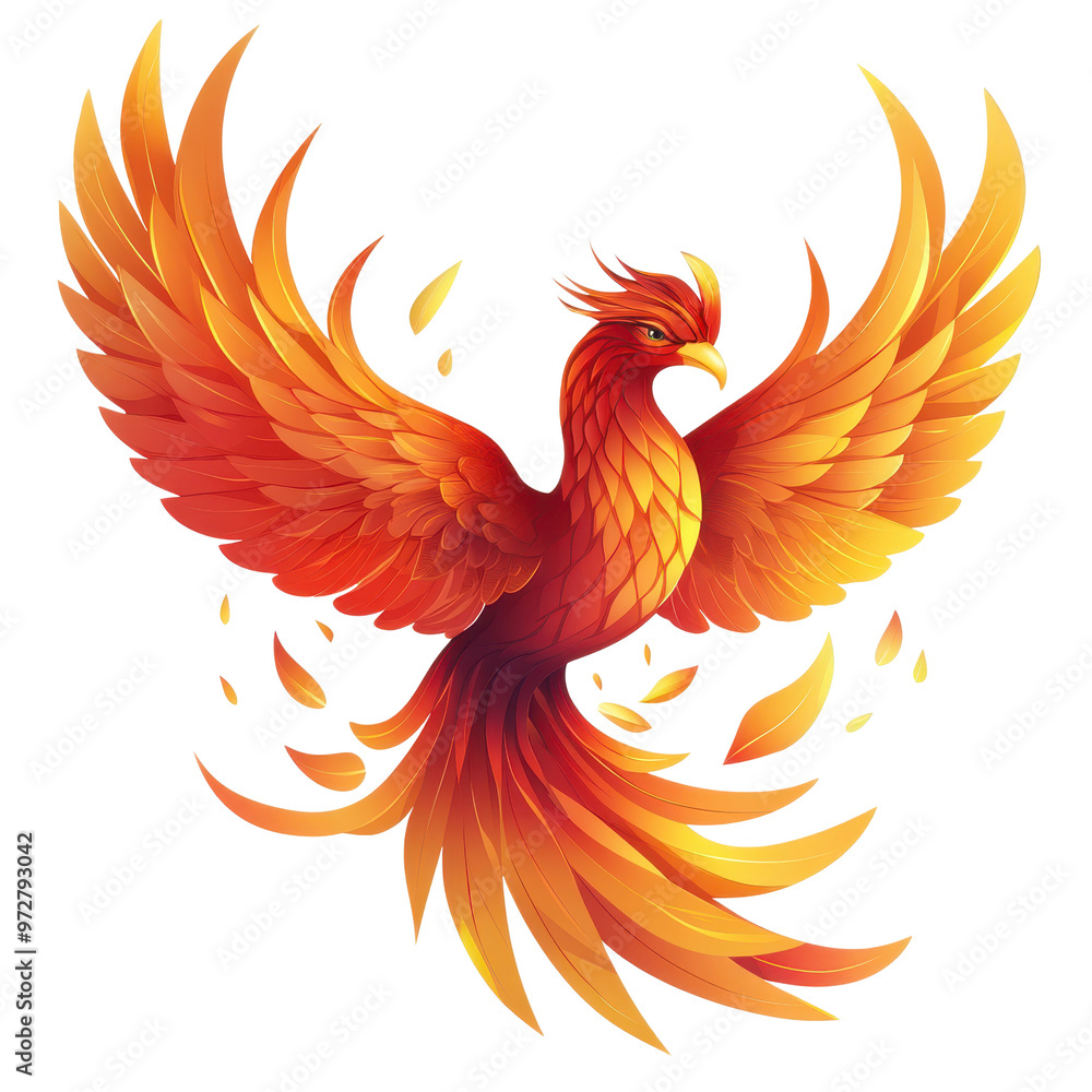 A vibrant phoenix in flames, symbolizing rebirth and renewal, with majestic wings and intricate feathers. A vibrant phoenix in flames, symbolizing rebirth and renewal, with majestic wings and intricate feathers.