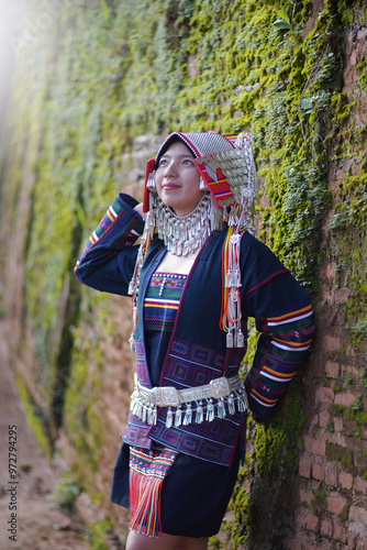 Beautiful Akha hill tribe girl on Doi Mae Salong, Chiang Rai.