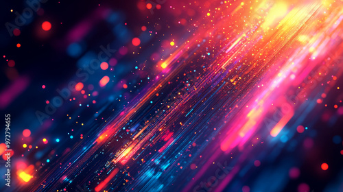 glowing network of connected points and lines