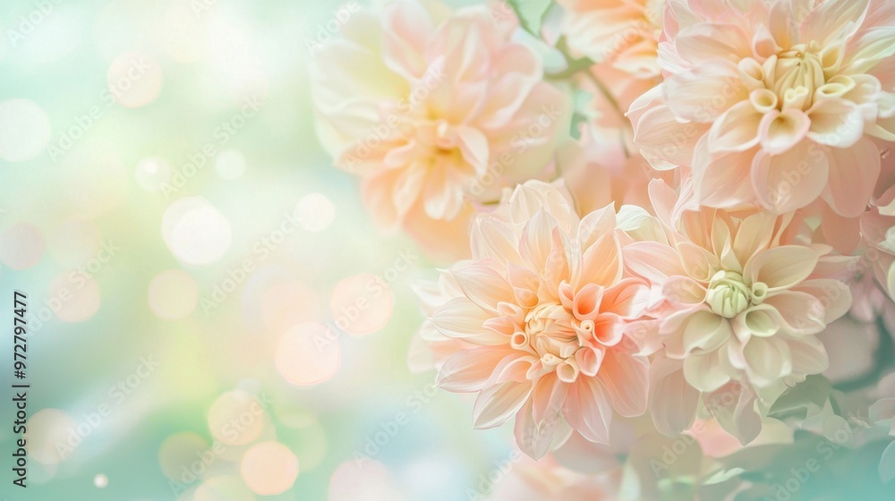 Pastel floral elements with a soft glow Illustrate or photograph floral elements in pastel colors like light pink, pale yellow, and soft green, with a soft, glowing effect. Use diffused lighting to Pastel floral elements with a soft glow Illustrate or photograph floral elements in pastel colors like light pink, pale yellow, and soft green, with a soft, glowing effect. Use diffused lighting to