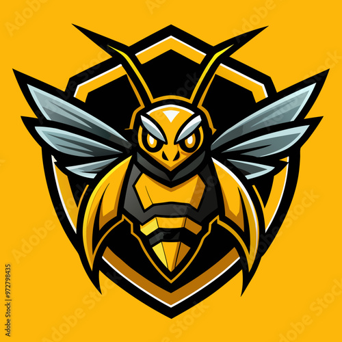 Wasp bee mascot esport game logo illustration for sport game team