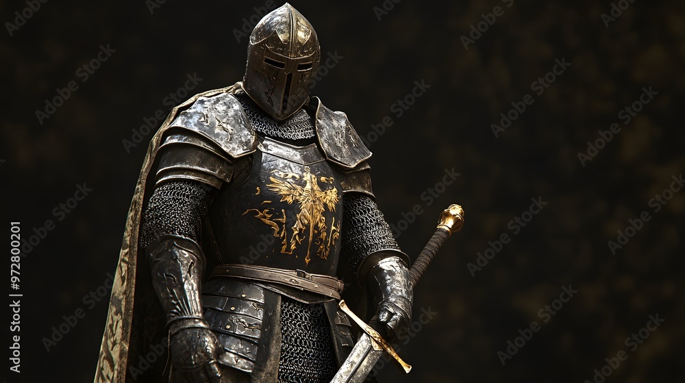 14. **Detailed 3D model of a noble knight in ceremonial armor holding a lance 14. **Detailed 3D model of a noble knight in ceremonial armor holding a lance