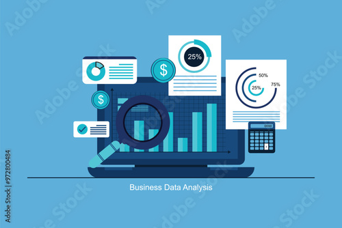Business data analysis research concept