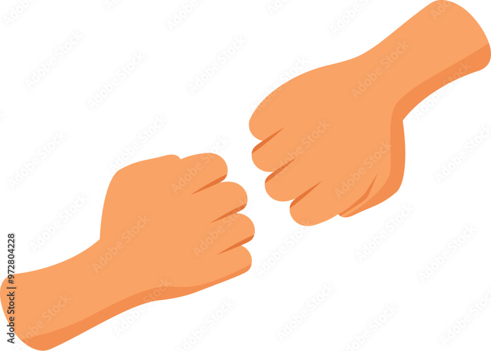 Two hands doing a fist bump, illustrating concepts of teamwork, friendship or partnership Two hands doing a fist bump, illustrating concepts of teamwork, friendship or partnership