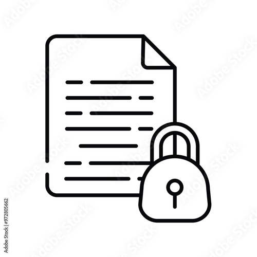 key lock line icon with white background vector stock illustration