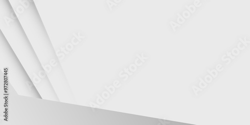 Panoramic geometric shapes on abstract white background modern for banner