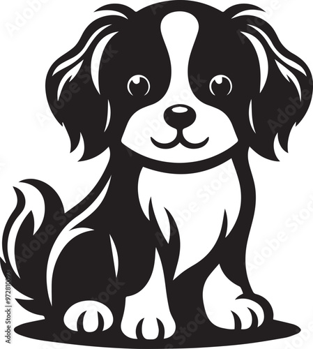 Dog silhouette vector art.
