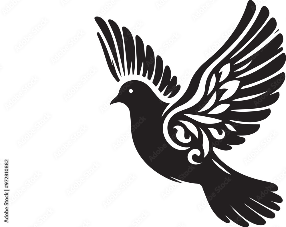 dove fly silhouette vector art. dove fly silhouette vector art.