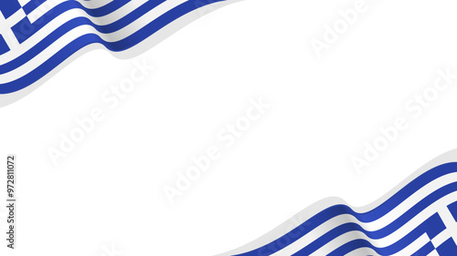 wavy greece flag vector background with copy space for text. greece national day