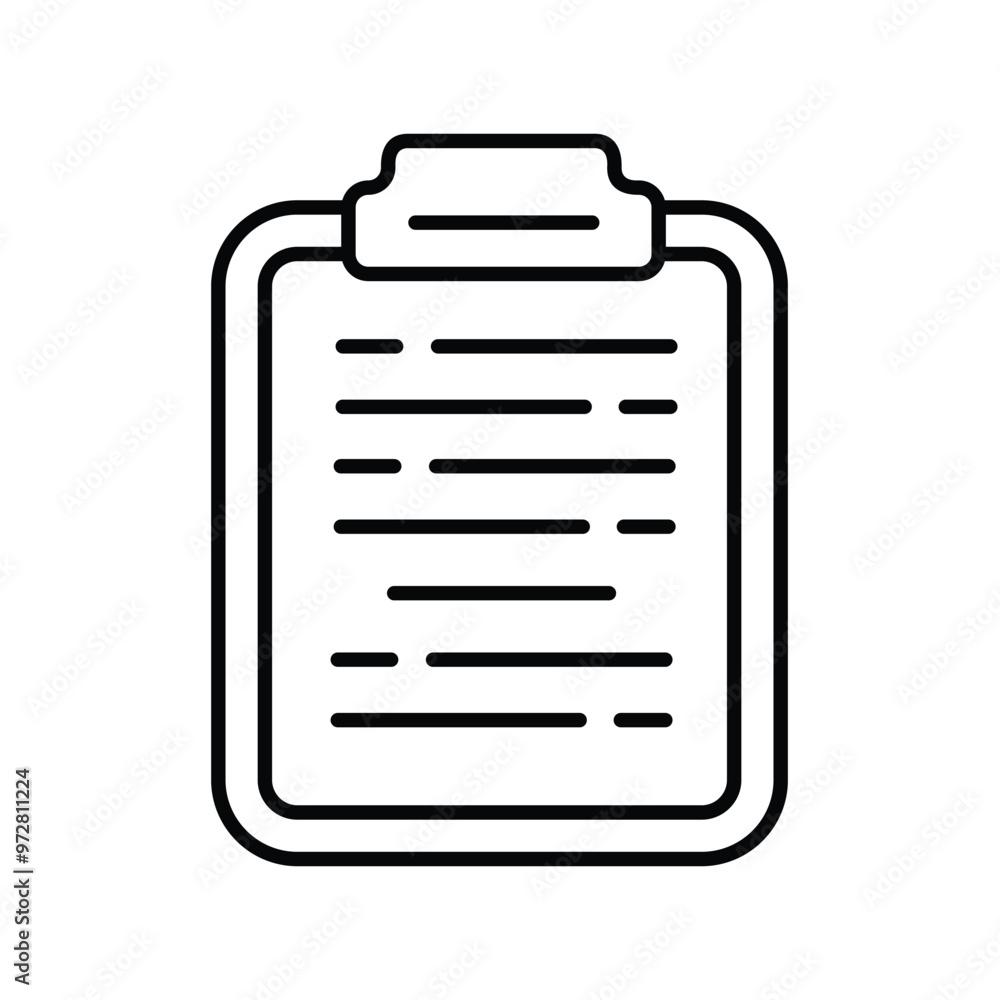 clipboard line icon with white background vector stock illustration clipboard line icon with white background vector stock illustration