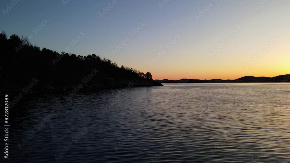 Sunset Over The Sea - Wide Drone Shot Sunset Over The Sea - Wide Drone Shot