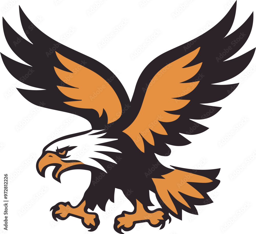 Obraz premium eagle logo silhouette vector art.