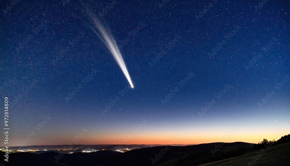 Obraz premium comet in the night sky