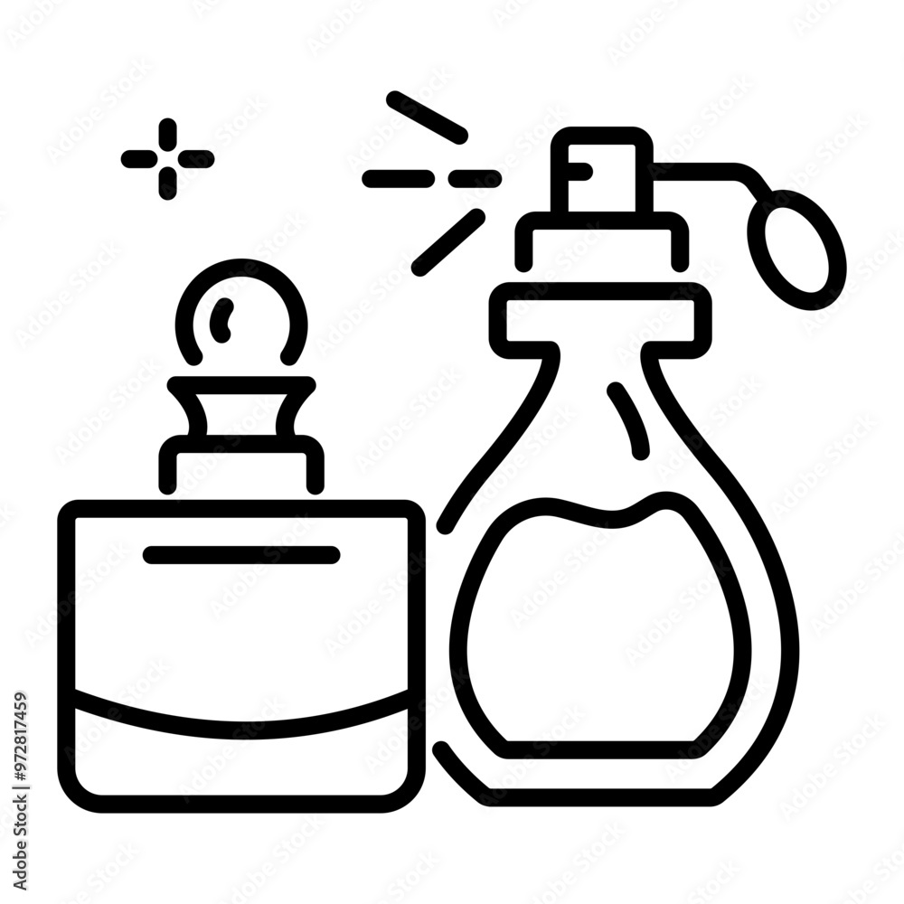 A linear icon of perfume bottles A linear icon of perfume bottles