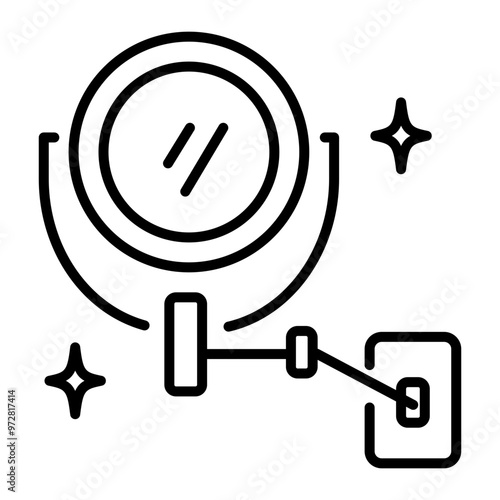 Adjustable mirror icon in outline style
