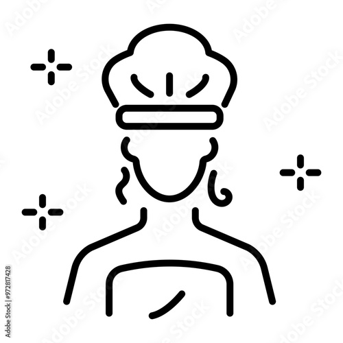 A linear icon of shower cap