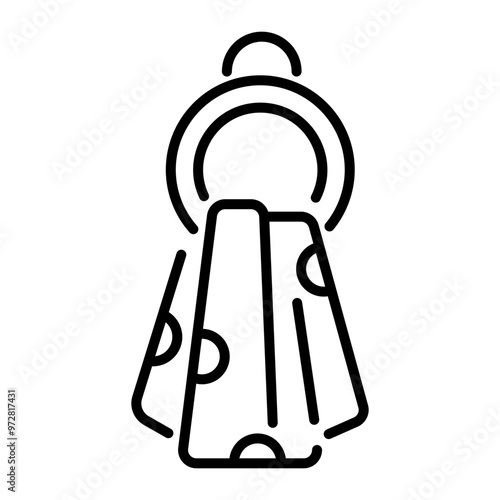 Hand towel icon in outline style 