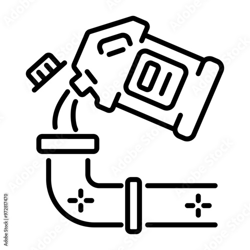 Drain cleaning icon in linear style