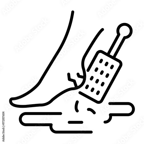 Callus shaver icon in linear style