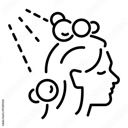 Hair washing icon in outline style