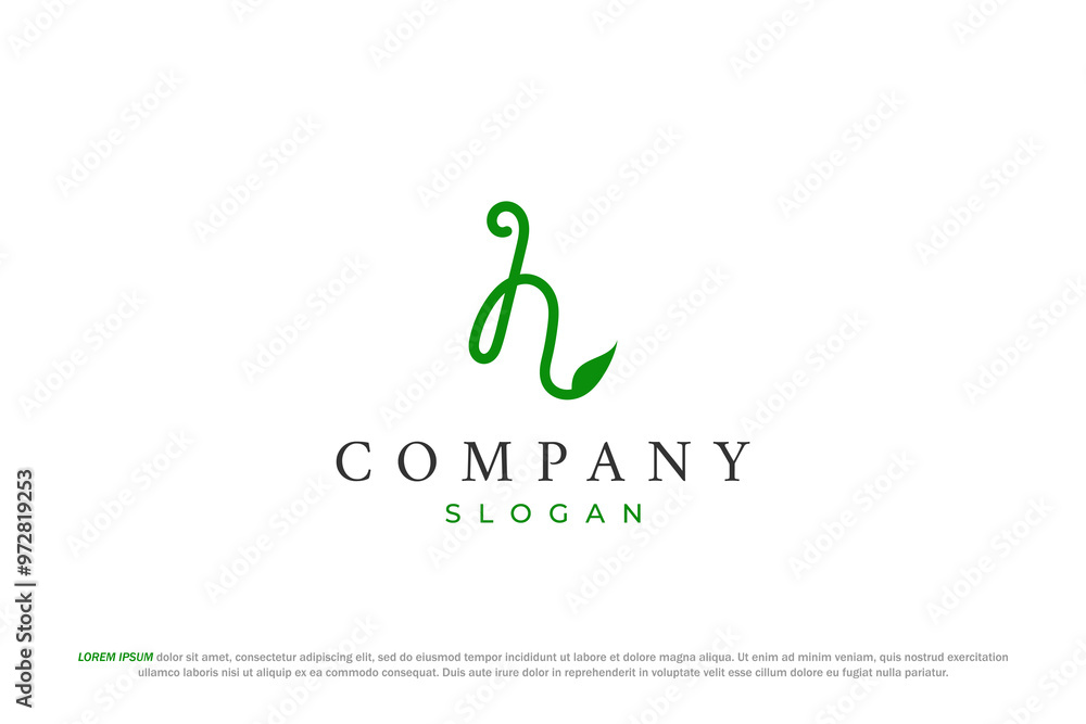 letter h leaf and nature logo letter h leaf and nature logo