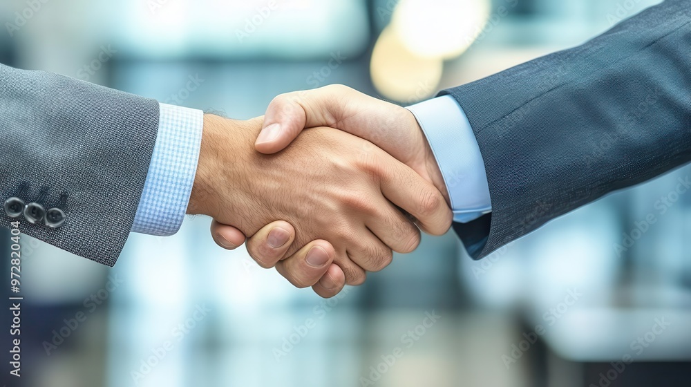 dynamic business handshake between two professionals symbolizing trust and partnership sharp focus on clasped hands with a blurred modern office setting in the background dynamic business handshake between two professionals symbolizing trust and partnership sharp focus on clasped hands with a blurred modern office setting in the background