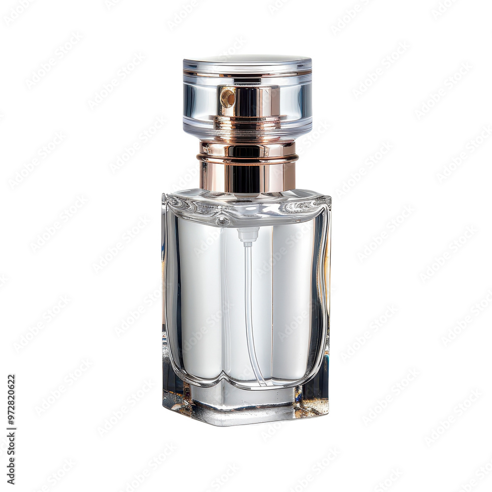 Clear Glass Perfume Bottle with Gold Cap and Sprayer Clear Glass Perfume Bottle with Gold Cap and Sprayer