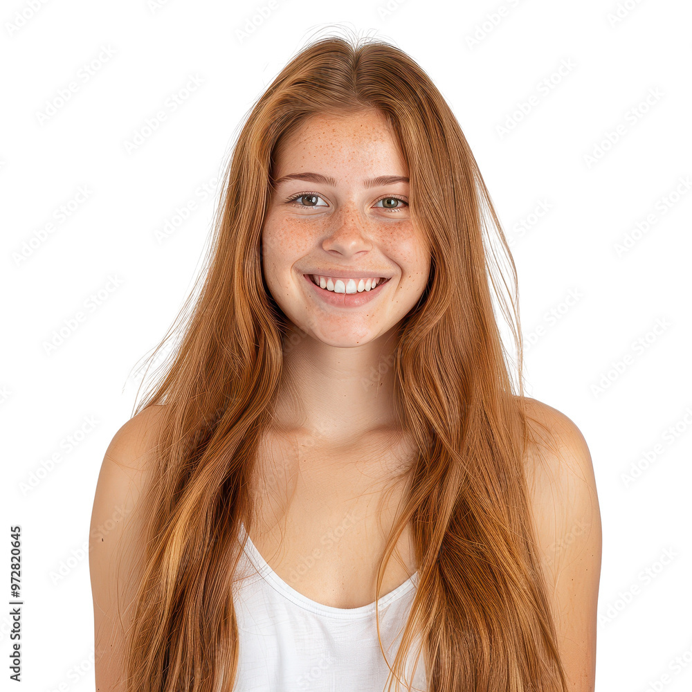 Portrait of a Beautiful Young Woman with Red Hair and Freckles Smiling Portrait of a Beautiful Young Woman with Red Hair and Freckles Smiling
