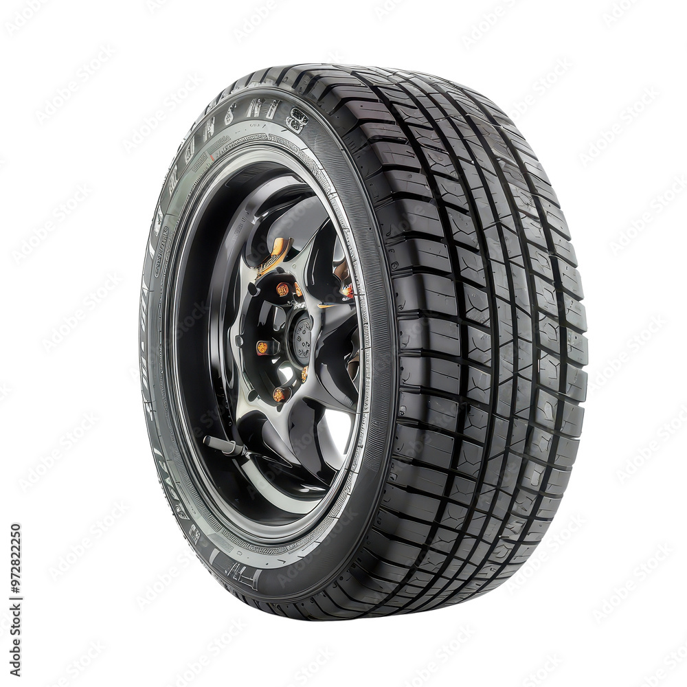Car tire with alloy wheel isolated transparent background Car tire with alloy wheel isolated transparent background
