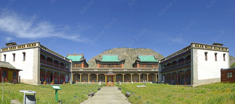 Tsetserleg, also romanized as Cecerleg, Arkhangai, Mongolia - The Zayiin Gegeen Monastery was founded north of the Tamir River near the Bulgan Mountain in 1631.