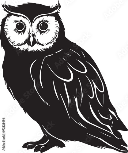 owl silhouette vector art.