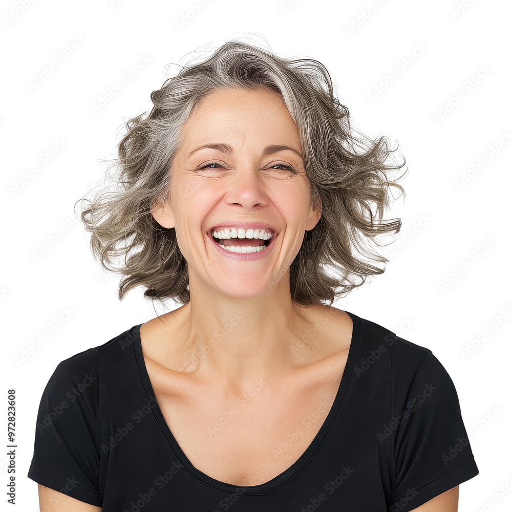 Portrait of a Smiling Mature Woman with Grey Hair Portrait of a Smiling Mature Woman with Grey Hair