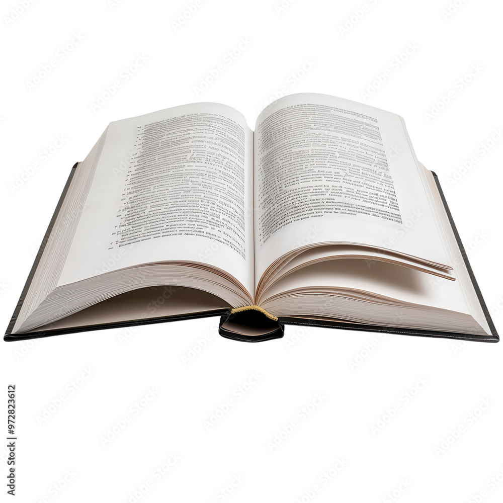 Open Book with White Pages and Black Cover Open Book with White Pages and Black Cover
