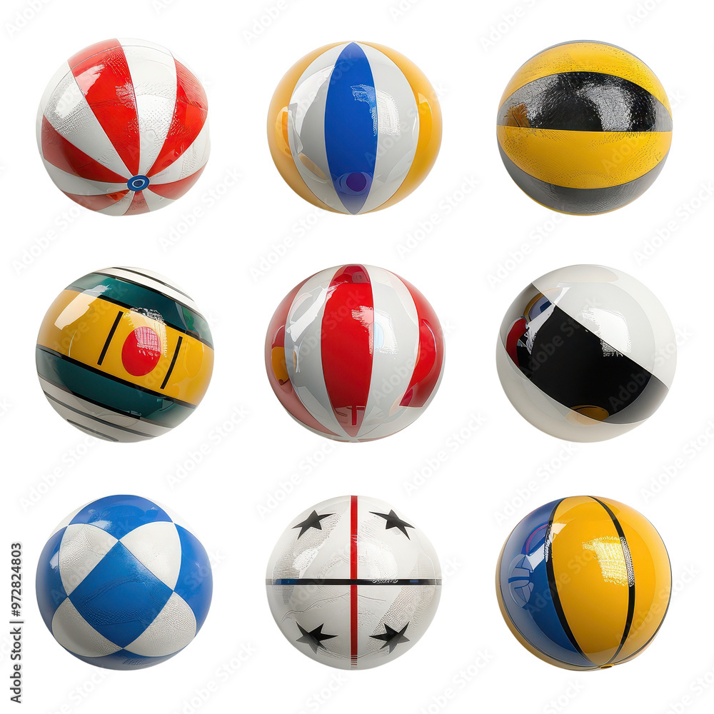 Colorful Patterned Balls 3D Render Colorful Patterned Balls 3D Render
