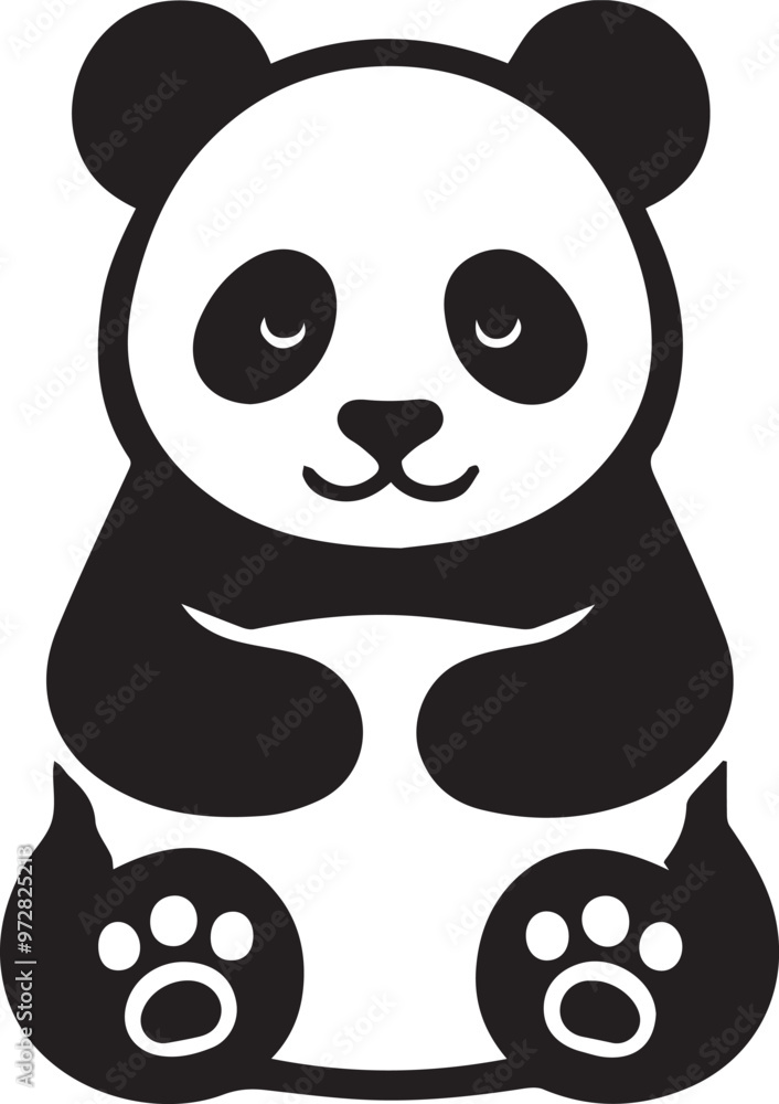 Obraz premium panda silhouette vector art icons and 1.eps
