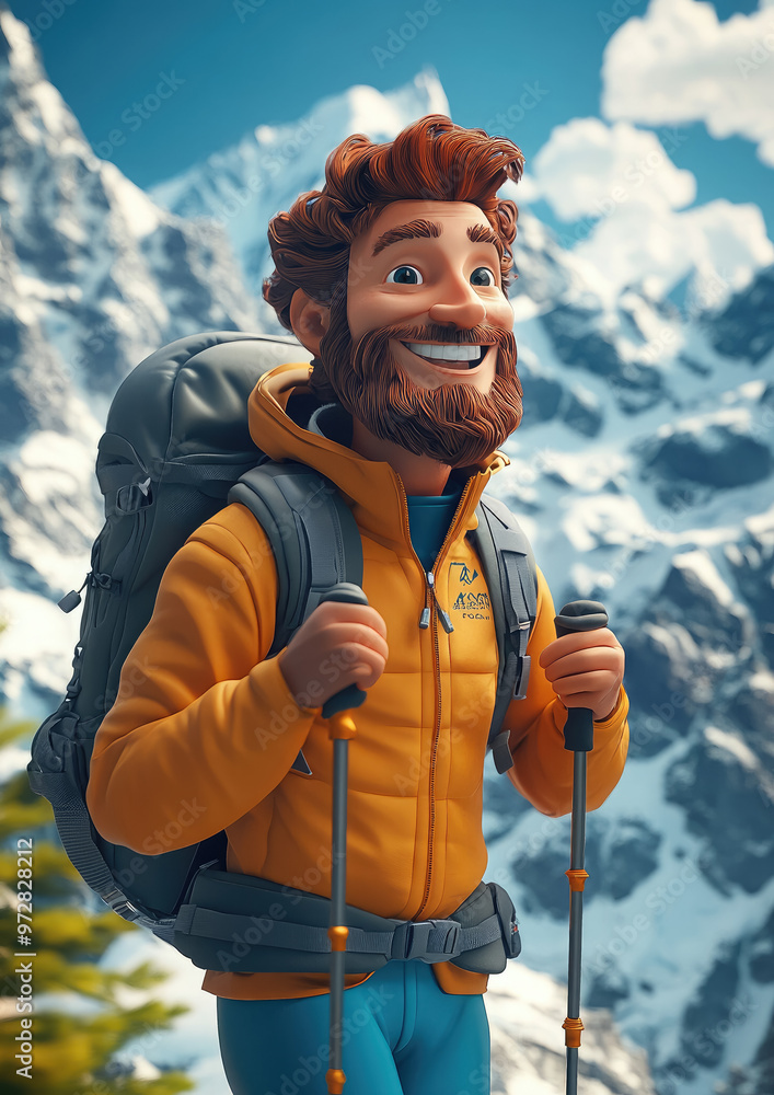 smiling man with hiking backpack on mountains background, tourist, traveler, adventure, traveling, world tourism day, september 27, journey, person, active lifestyle, sport, hike, people, nature, rock smiling man with hiking backpack on mountains background, tourist, traveler, adventure, traveling, world tourism day, september 27, journey, person, active lifestyle, sport, hike, people, nature, rock