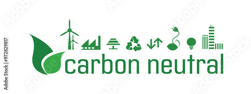 carbon neutral text information sign	