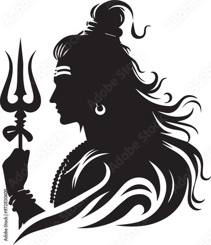 Shiv Thakur silhouette vector design.
