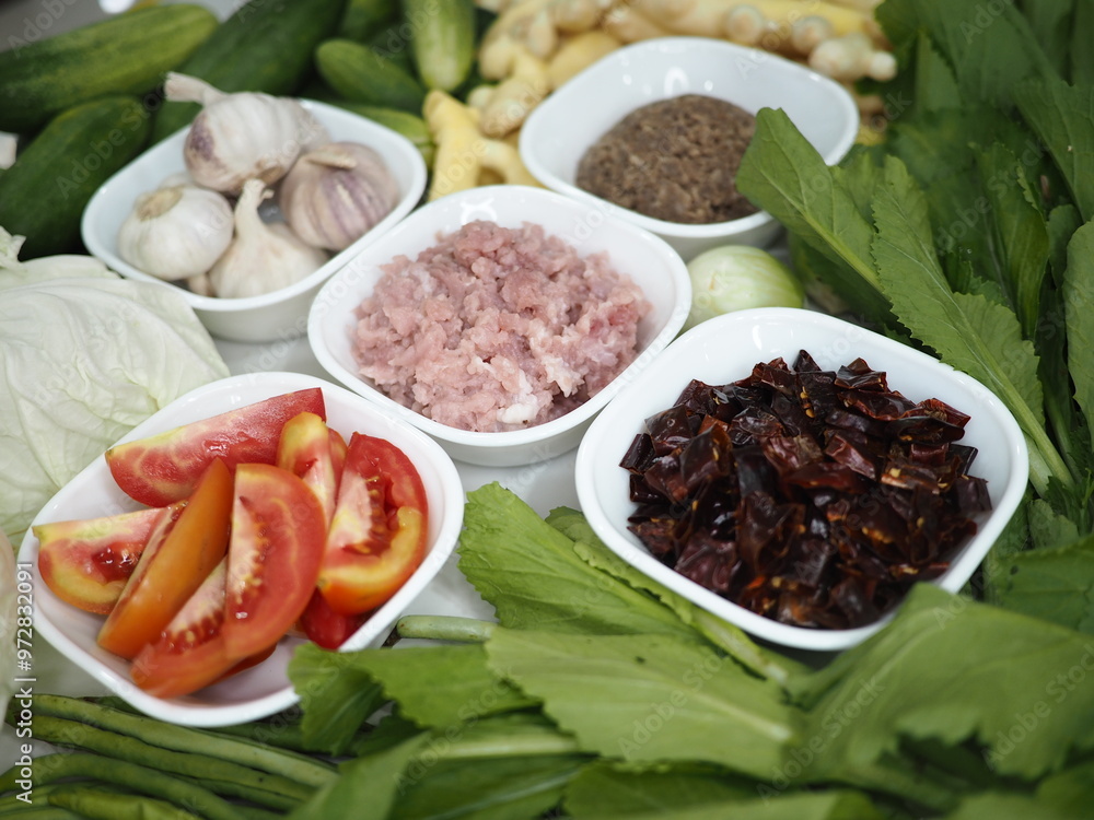 Nam Prik Ong is a Northern Thai chili dip made from ground pork, tomatoes, and a fragrant blend of garlic, shallots, dried chilies, and fermented soybean paste. Nam Prik Ong is a Northern Thai chili dip made from ground pork, tomatoes, and a fragrant blend of garlic, shallots, dried chilies, and fermented soybean paste.