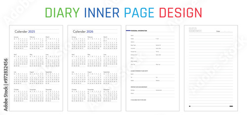 2025 calendar Diary Inner page design Calendar 2025, calendar 2026 week start Monday corporate design planner template