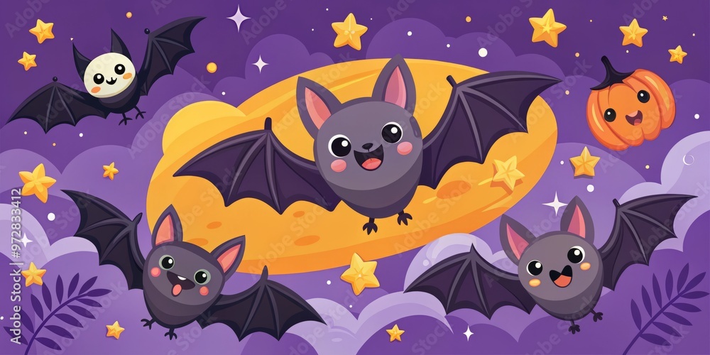 cute and spooky halloween illustration with bats cute and spooky halloween illustration with bats