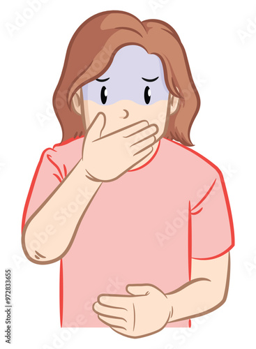 Nauseaous Woman Morning Sickness Pregnancy Symptoms
