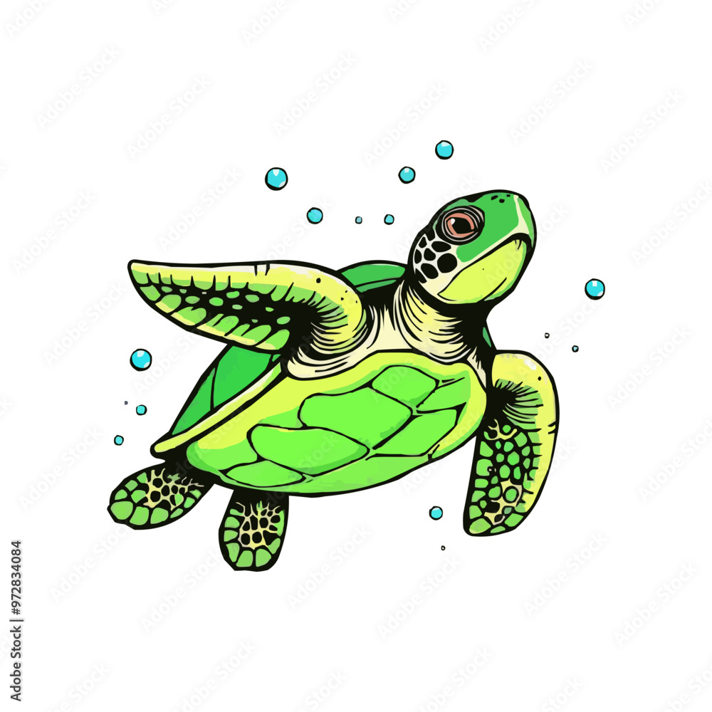 Fototapeta premium editable vector sea turtle mascot logo. cute cartoon sea turtle.