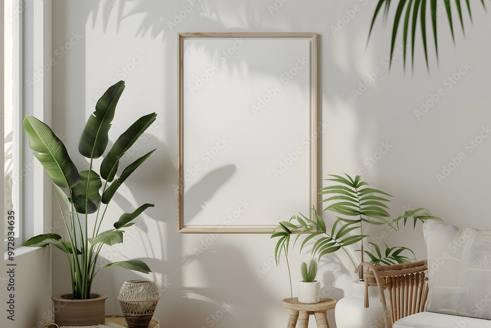 Frame mockup, ISO A paper size. Living room wall poster mockup. Interior mockup with house background. Modern interior design. 3D render mockup. Generative Ai. Frame mockup, ISO A paper size. Living room wall poster mockup. Interior mockup with house background. Modern interior design. 3D render mockup. Generative Ai.