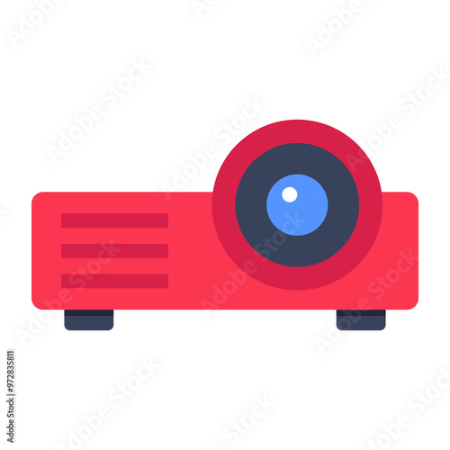 A colored design icon of projector