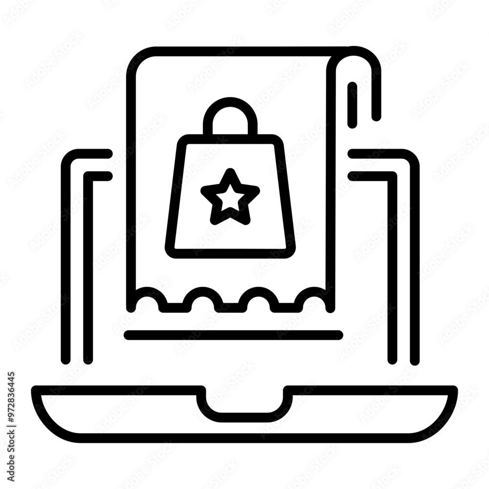 An outline icon of online shopping invoice An outline icon of online shopping invoice
