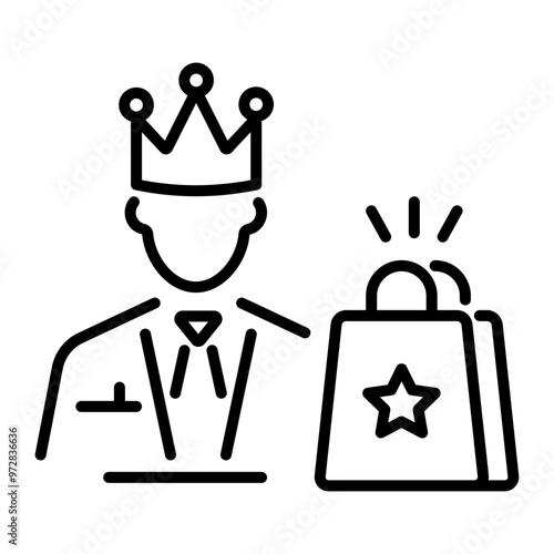 A linear icon of vip customer 